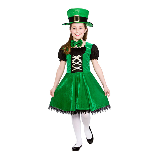 Leprechaun Flicka Barn Makeraddräkt - Medium