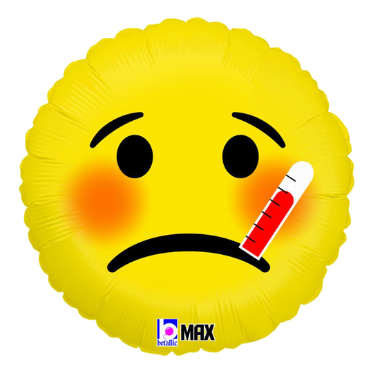 Folieballong Emoji Sick - 45 cm
