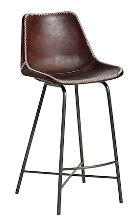 Leather with iron barstol