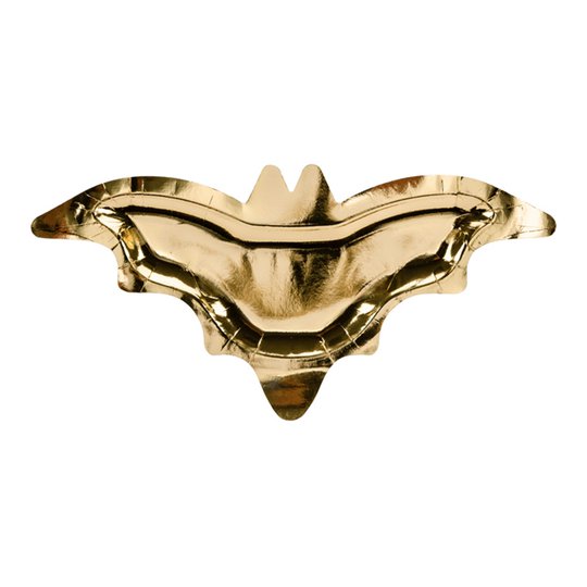 Papperstallrikar Fladdermus Guld Metallic - 6-pack