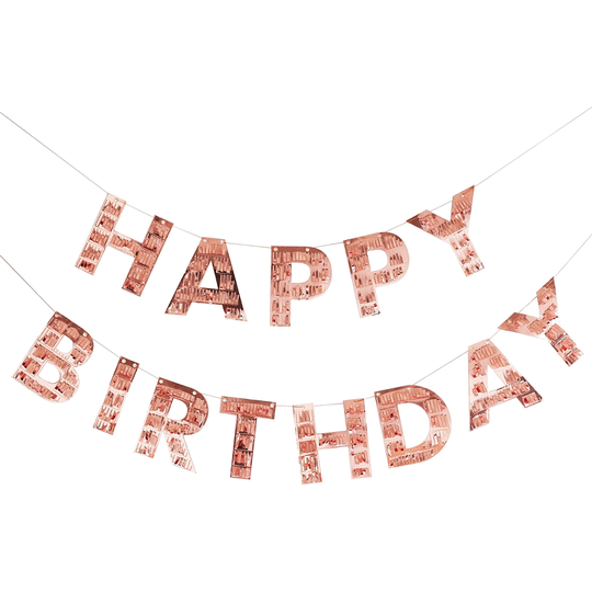 Girlang Happy Birthday Fringe Roséguld