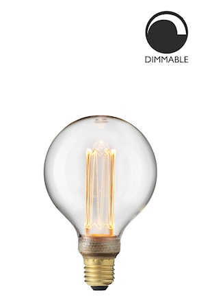 Ljuskälla E27 Laser LED Filament Glob 95 mm Klar 3,5W