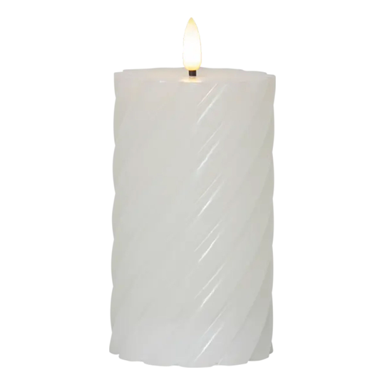 LED Blockljus Twist Stor Vit