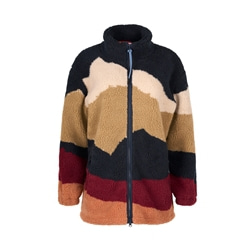 Knowledgecotton Apparel Teddy Printed High Neck Zip Jacket - Grs/Vegan