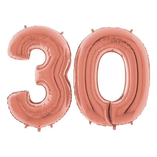 Sifferballong 30 Roséguld