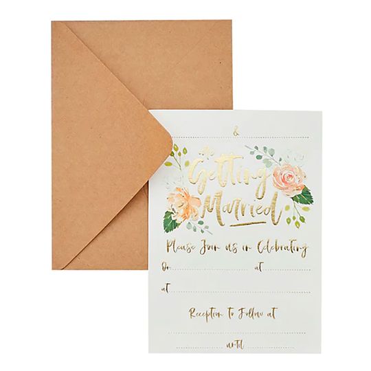 Inbjudningskort Bröllop Getting Married - 25-pack