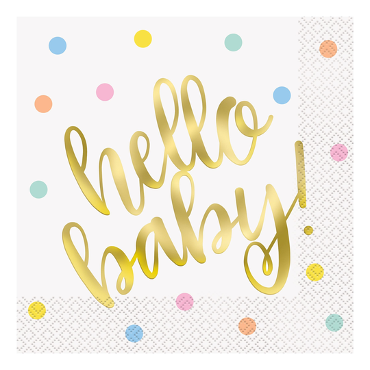 Servetter Hello Baby med Prickar
