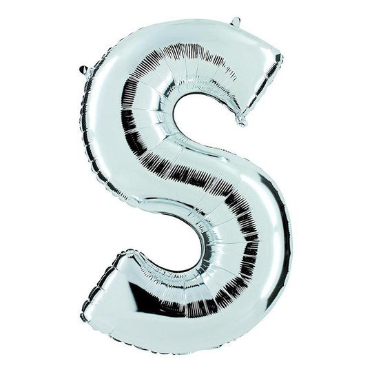 Bokstavsballong Silver - Bokstav S
