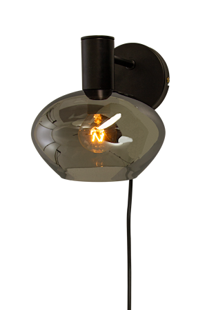Bell Vägglampa Svart/Rök IP20