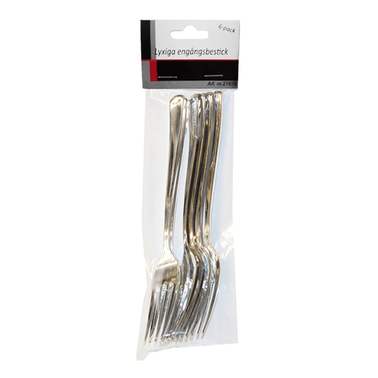 Silver Gafflar i Plast - 6-pack