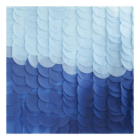 Backdrop Streamers Blå Ombre