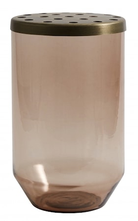 Glasvas metallock 20cm Orange