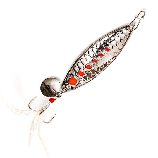 Maxximus Hirudo 15 g skeddrag Silver Red Dots