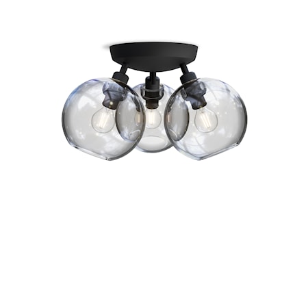 Gloria Plafond 33 cm Svartstruktur/klart glas