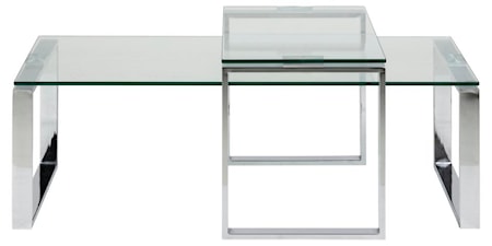 Eva Soffbord 115x69x45 cm Glas/Kromad metall