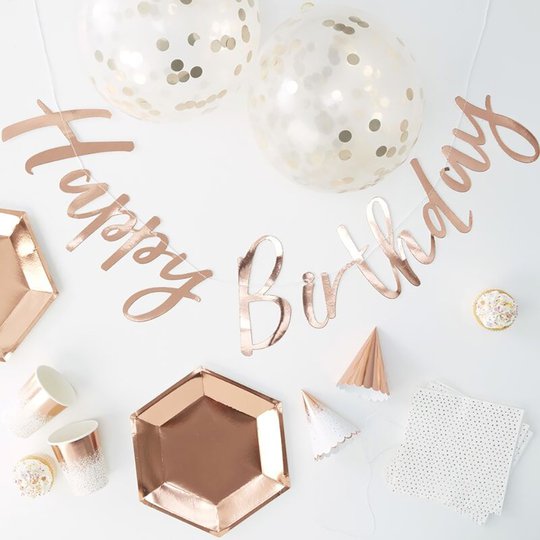 Partykit Happy Birthday Roséguld