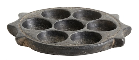 Stone Värmeljus bricka Svart