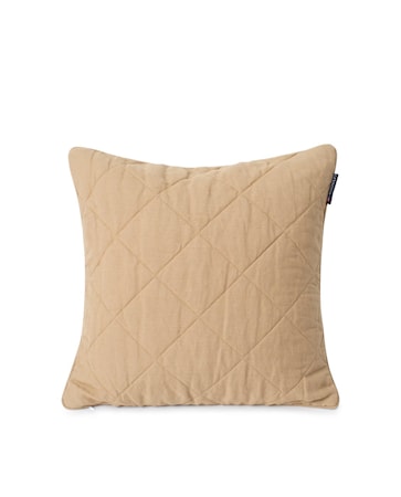 Quilted Linen/Viscose Kuddfodral Beige 50x50cm