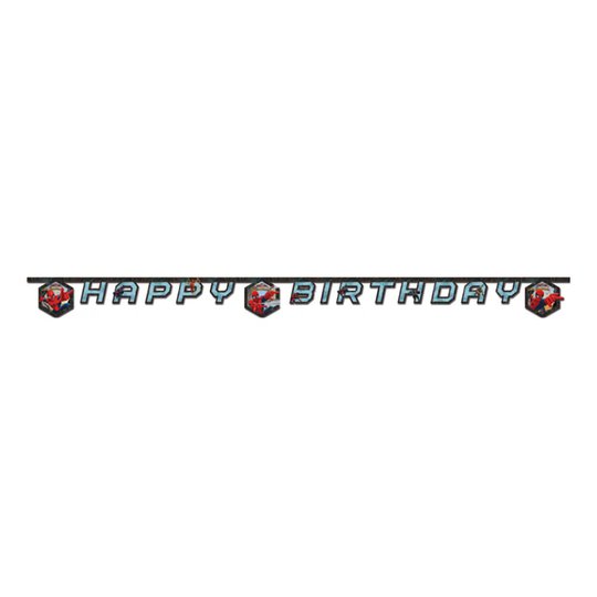 Girlang Happy Birthday Spiderman Blå/Svart