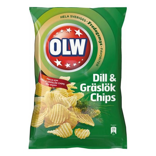 OLW Dill & Gräslök Chips - 20-pack