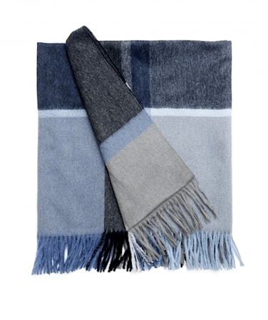 Manhattan throw pläd – Steel blue/dusty ocean