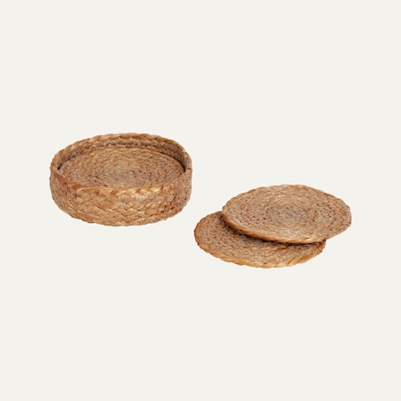 Elin Glasunderlägg 6-pack ø10,5cm Jute Natur