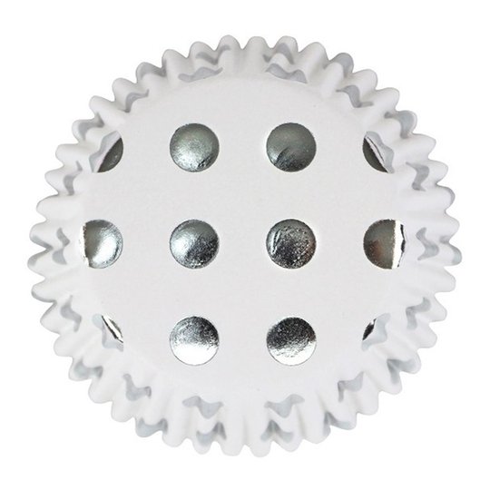 Muffinsformar Vita med Silver Prickar - 30-pack