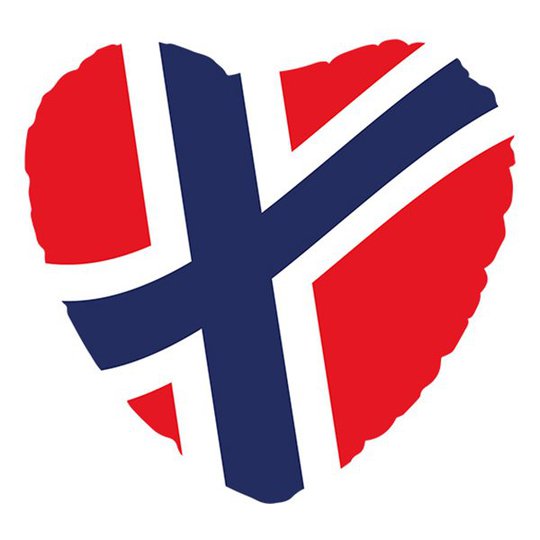Folieballong Hjärta Norska Flaggan