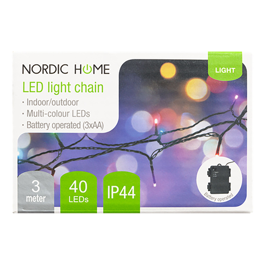 LED Ljusslinga Flerfärgad Batteridriven