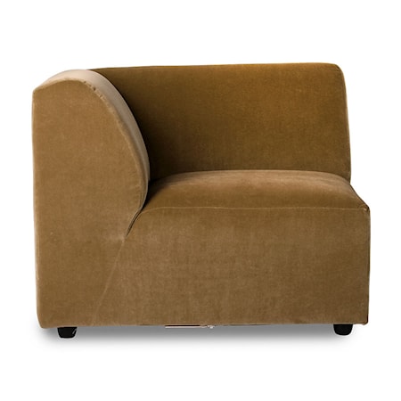 Jax couch: Element vänster Slutdel Velvet Mustard