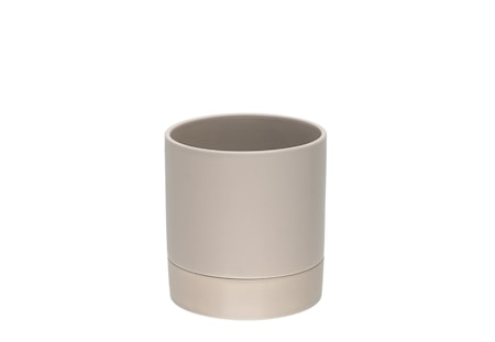 Lily Kruka med fat 13 cm Beige