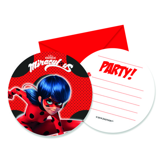 Inbjudningskort Ladybug - 6-pack