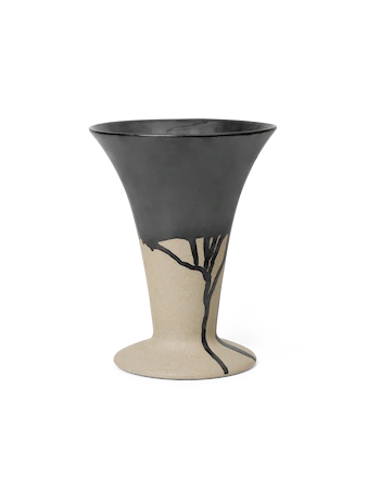 Flores Vas 23 cm Sand/Svart