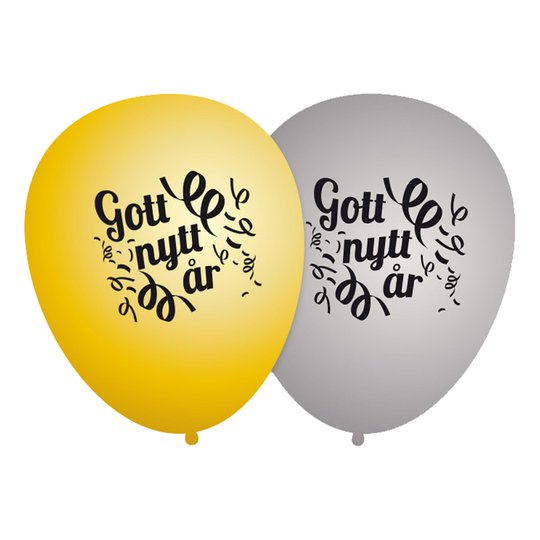 Ballonger Gott Nytt År! - 10-pack