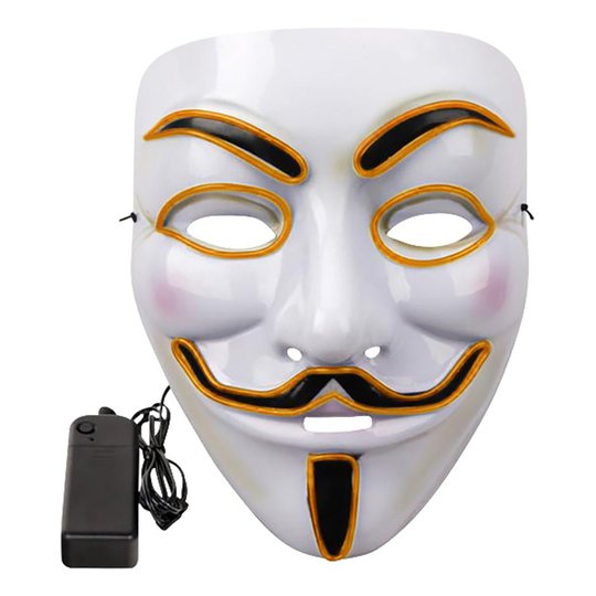 EL Wire V For Vendetta LED Mask - Röd