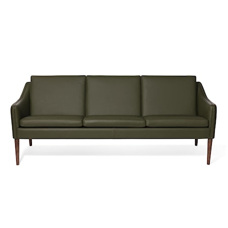 Mr. Olsen 3-sitssoffa Pickle Green Läder Smoked Ek
