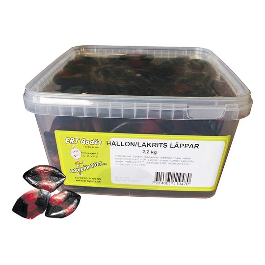 Hallon Lakrits Läppar - 2.2 kg