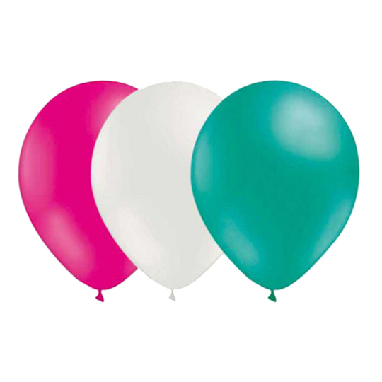 Ballongkombo Havsgrön/Cerise/Vit - 15-pack