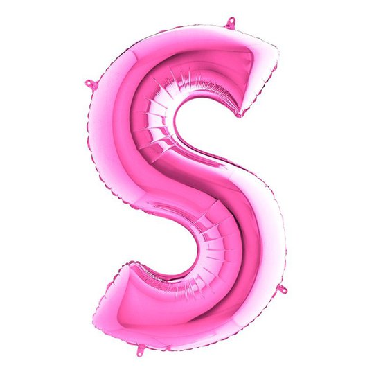 Bokstavsballong Rosa - Bokstav S