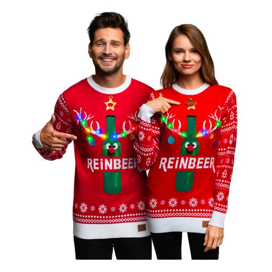 Reinbeer Röd LED Jultröja - X-Small