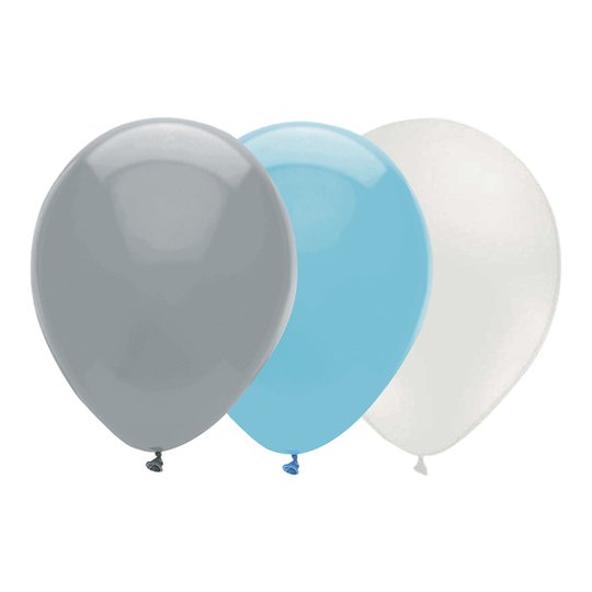 Ballongkombo Grå/Ljusblå/Vit - 15-pack