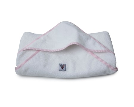 Baby Terry Handduk Vit/Pink 100x100cm