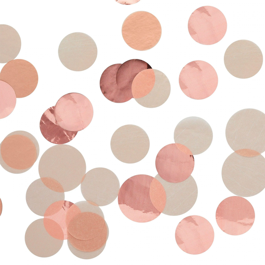 Bordskonfetti Stora Runda Roséguld Metallic
