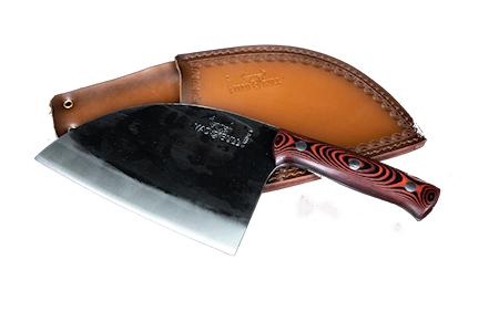 Mad Bull - Serbisk kockkniv 18cm Rött handtag