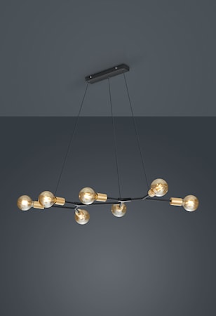 Cross Taklampa 7L E27 Svart/Guld