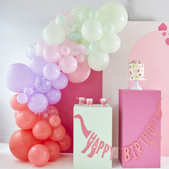 Ballongbåge Pastell Rosa/lila/Grön