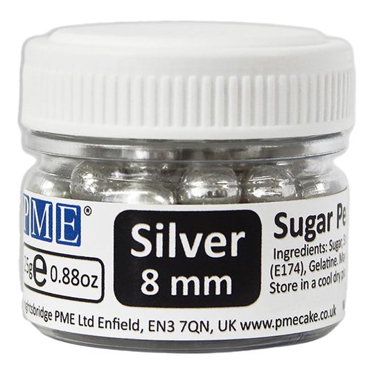 PME Sockerpärlor Silver - 8 mm