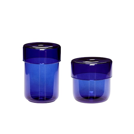 Förvaringsburk Glas Blå 2 st