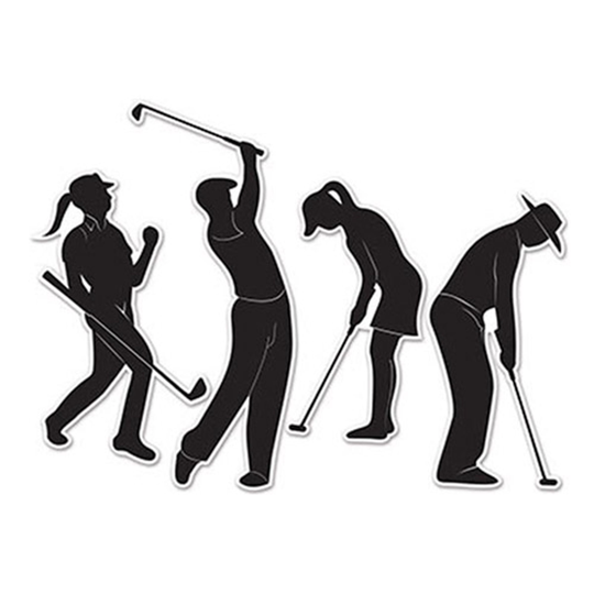 Pappersdekorationer Golfspelare - 4-pack
