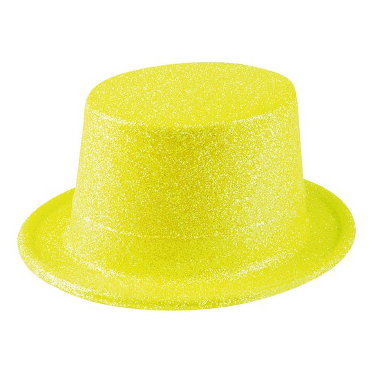 Glitterhatt Neongul - One size